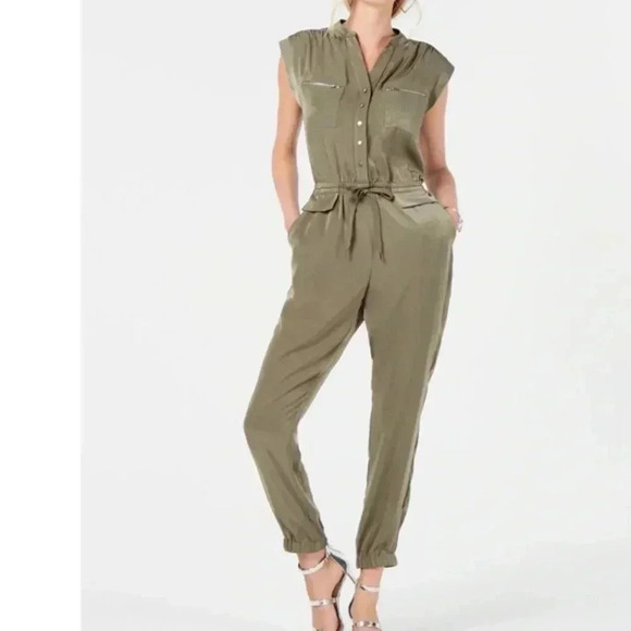 Bar III Jumpsuit Green Olive Utility Sz XXL - Picture 1 of 12